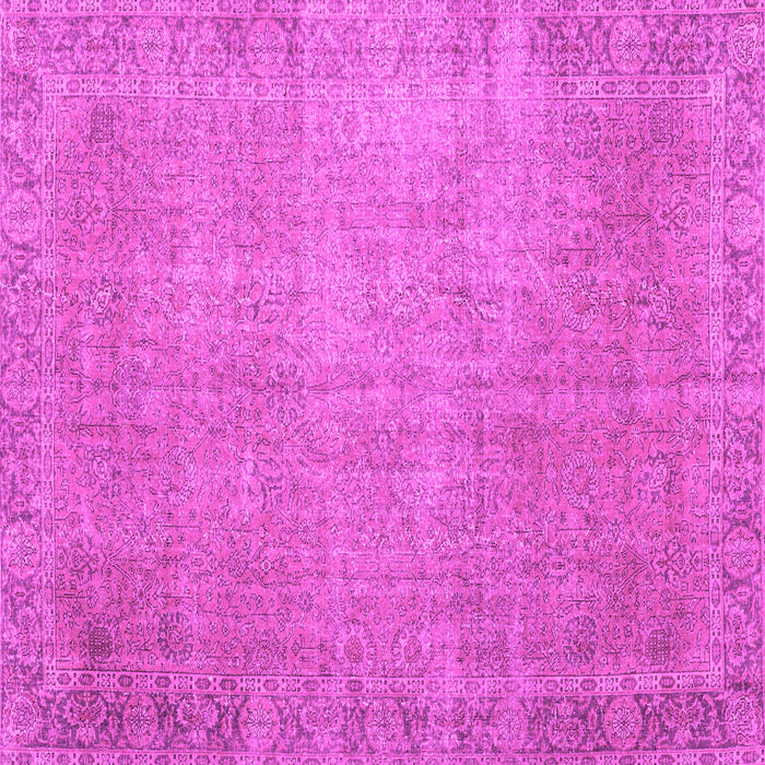 Square Machine Washable Persian Pink Traditional Rug, wshtr3587pnk
