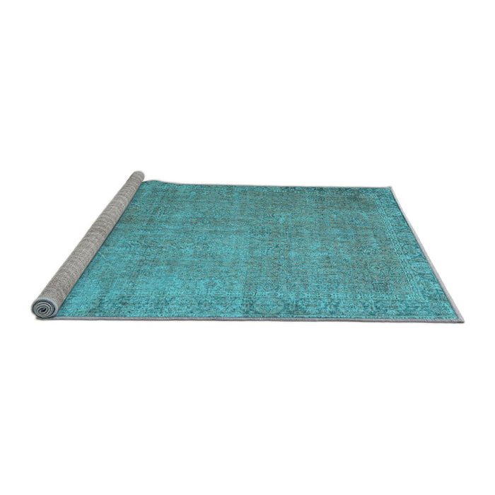 Sideview of Machine Washable Persian Light Blue Traditional Rug, wshtr3587lblu