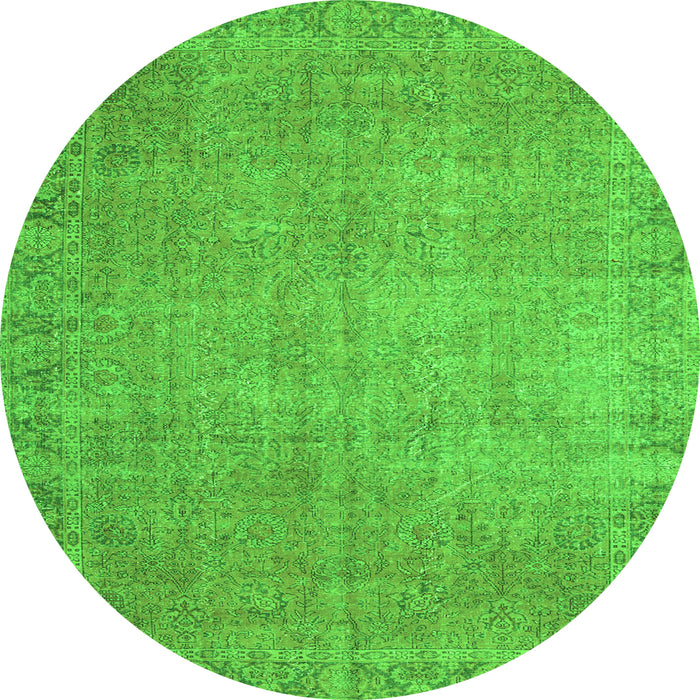 Square Persian Green Traditional Rug, tr3587grn