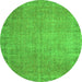 Square Persian Green Traditional Rug, tr3587grn