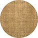 Round Persian Brown Traditional Rug, tr3587brn