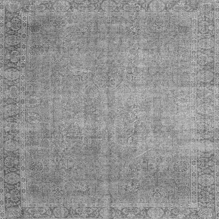 Round Machine Washable Persian Gray Traditional Rug, wshtr3587gry