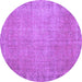 Round Machine Washable Persian Purple Traditional Area Rugs, wshtr3587pur