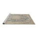 Sideview of Machine Washable Traditional Desert Sand Beige Rug, wshtr3588