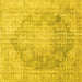 Square Machine Washable Persian Yellow Traditional Rug, wshtr3588yw