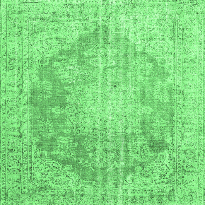 Square Machine Washable Persian Emerald Green Traditional Area Rugs, wshtr3588emgrn
