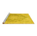 Sideview of Machine Washable Persian Yellow Traditional Rug, wshtr3588yw