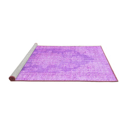 Sideview of Machine Washable Persian Purple Traditional Area Rugs, wshtr3588pur