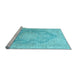 Sideview of Machine Washable Persian Light Blue Traditional Rug, wshtr3588lblu