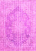 Machine Washable Persian Pink Traditional Rug, wshtr3588pnk