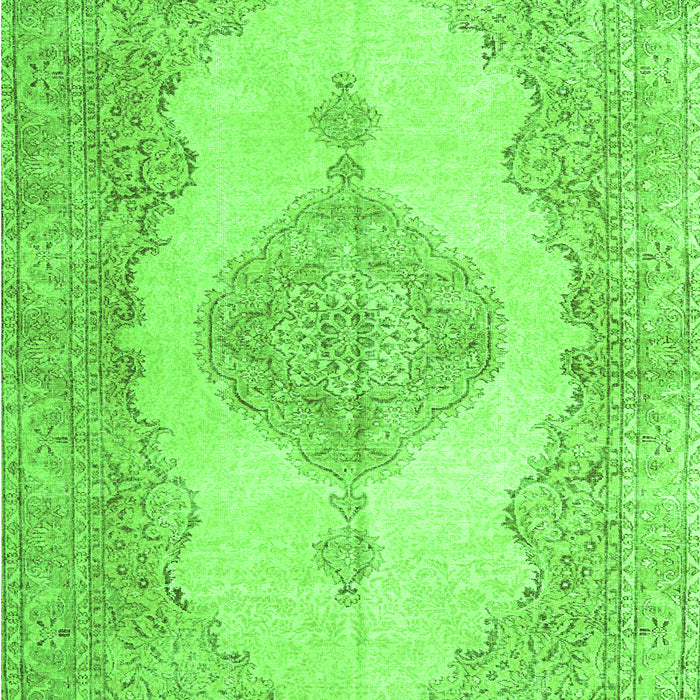 Serging Thickness of Machine Washable Persian Green Traditional Area Rugs, wshtr3589grn