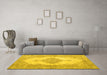 Machine Washable Persian Yellow Traditional Rug in a Living Room, wshtr3589yw