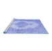 Sideview of Machine Washable Persian Blue Traditional Rug, wshtr3589blu