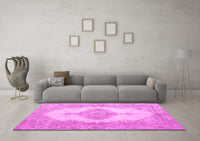 Machine Washable Persian Pink Traditional Rug, wshtr3589pnk