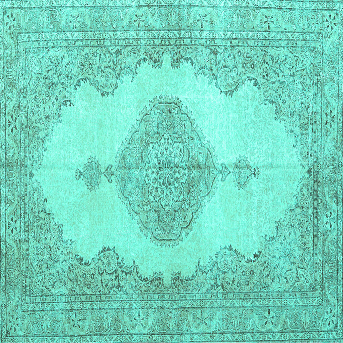 Square Persian Turquoise Traditional Rug, tr3589turq