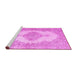 Sideview of Machine Washable Persian Pink Traditional Rug, wshtr3589pnk