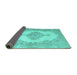 Sideview of Persian Turquoise Traditional Rug, tr3589turq