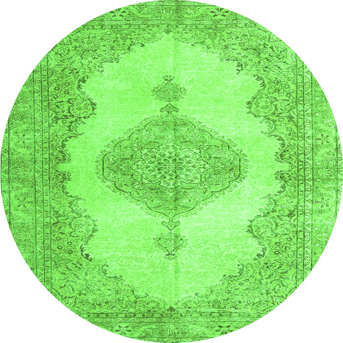 Square Persian Green Traditional Rug, tr3589grn