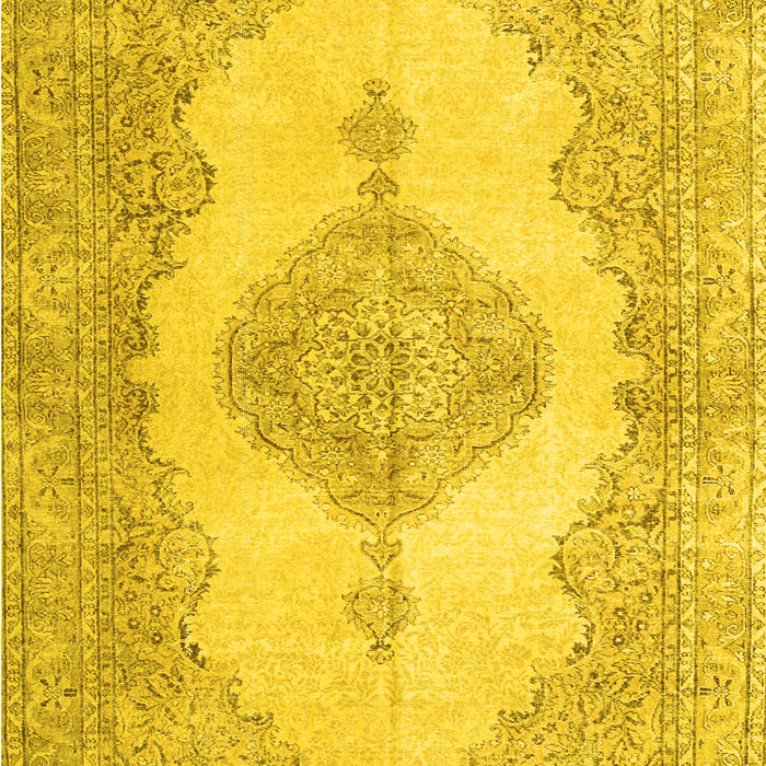 Machine Washable Persian Yellow Traditional Rug, wshtr3589yw