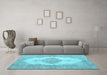 Machine Washable Persian Light Blue Traditional Rug in a Living Room, wshtr3589lblu