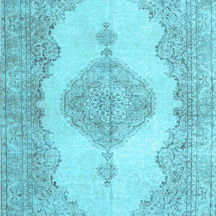 Machine Washable Persian Light Blue Traditional Rug, wshtr3589lblu