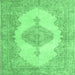 Square Persian Emerald Green Traditional Rug, tr3589emgrn