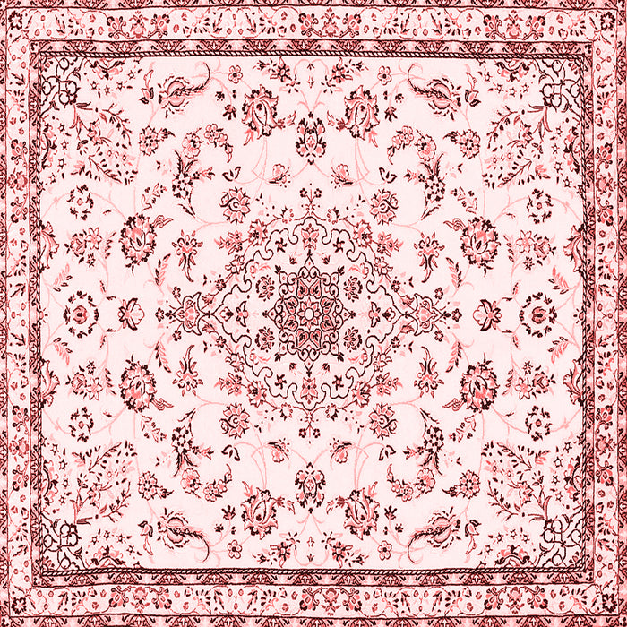 Machine Washable Medallion Red Traditional Rug, wshtr358red