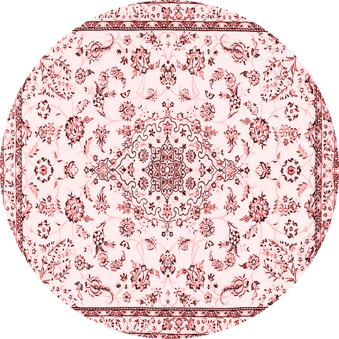 Machine Washable Medallion Red Traditional Rug, wshtr358red