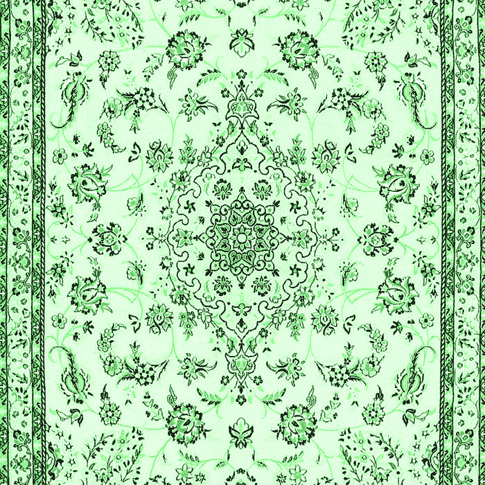 Medallion Emerald Green Traditional Rug, tr358emgrn