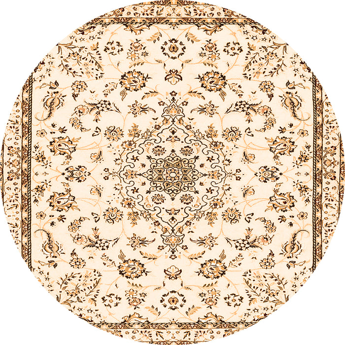 Machine Washable Medallion Orange Traditional Area Rugs, wshtr358org