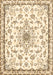 Machine Washable Medallion Brown Traditional Rug, wshtr358brn