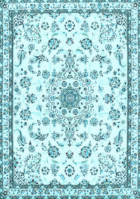 Medallion Light Blue Traditional Rug, tr358lblu