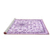 Sideview of Machine Washable Medallion Purple Traditional Area Rugs, wshtr358pur