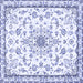 Square Medallion Blue Traditional Rug, tr358blu