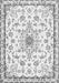 Serging Thickness of Machine Washable Medallion Gray Traditional Rug, wshtr358gry