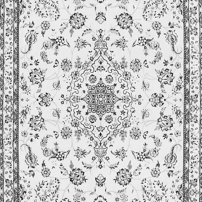 Serging Thickness of Machine Washable Medallion Gray Traditional Rug, wshtr358gry