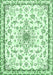 Machine Washable Medallion Emerald Green Traditional Area Rugs, wshtr358emgrn