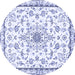 Round Medallion Blue Traditional Rug, tr358blu