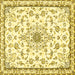 Square Medallion Yellow Traditional Rug, tr358yw