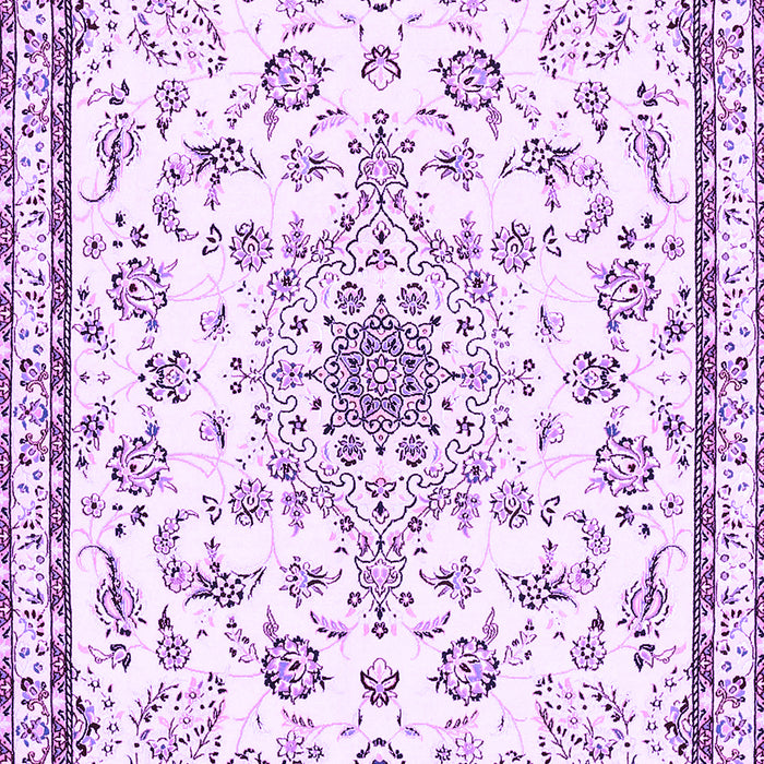 Machine Washable Medallion Purple Traditional Area Rugs, wshtr358pur