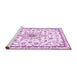 Sideview of Machine Washable Medallion Pink Traditional Rug, wshtr358pnk