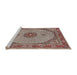 Sideview of Machine Washable Traditional Tan Brown Rug, wshtr3590