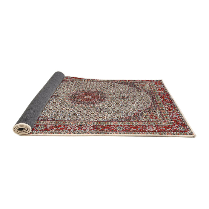 Sideview of Traditional Tan Brown Medallion Rug, tr3590