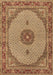 Machine Washable Medallion Brown Traditional Rug, wshtr3590brn