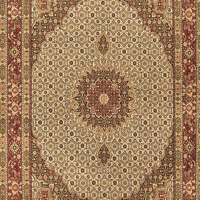 Machine Washable Medallion Brown Traditional Rug, wshtr3590brn