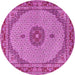 Round Medallion Pink Traditional Rug, tr3590pnk