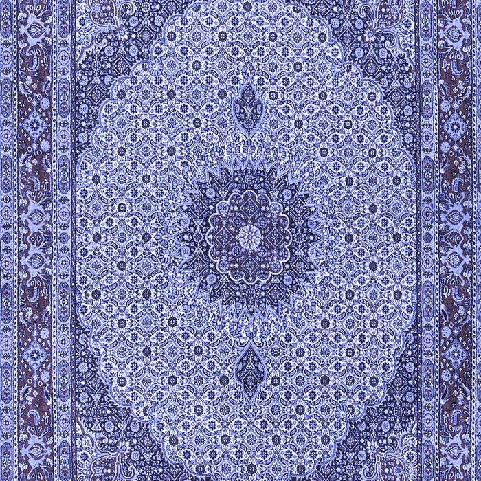 Machine Washable Medallion Blue Traditional Rug, wshtr3590blu