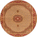 Square Medallion Orange Traditional Rug, tr3590org