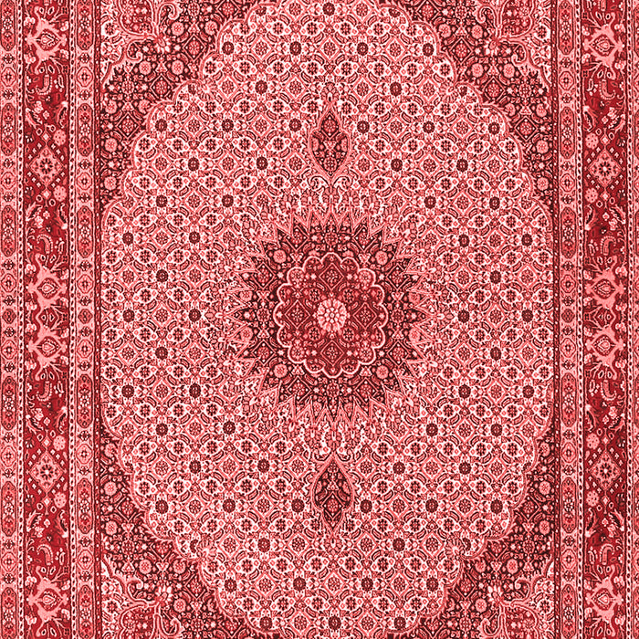 Machine Washable Medallion Red Traditional Rug, wshtr3590red