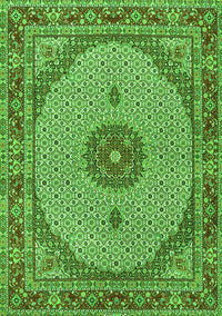 Medallion Green Traditional Rug, tr3590grn